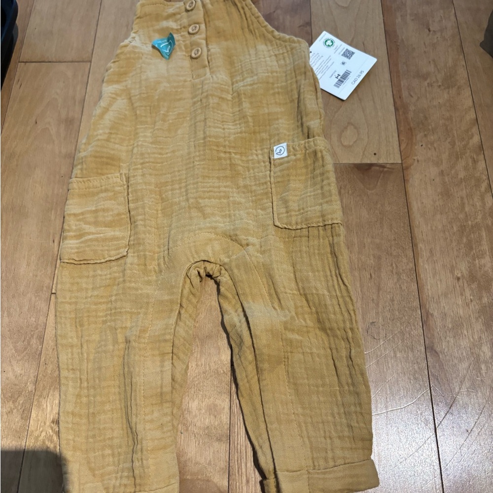 NWT one piece overall.  Organic textile. 9 months